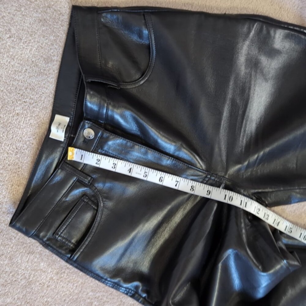 Aritzia Wilfred Melina High Rise Straight Cyberpunk Vegan Faux Leather Pants 8 - Picture 4 of 7